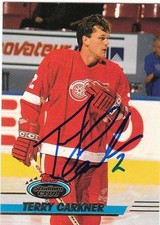 TERRY CARKNER Autographed Signed 1993-94 TSC card Detroit Red Wings COA