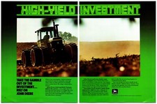 1980s John Deere 8640 4x4 Tractor - Original Print Advertisement (2 Page Ad)