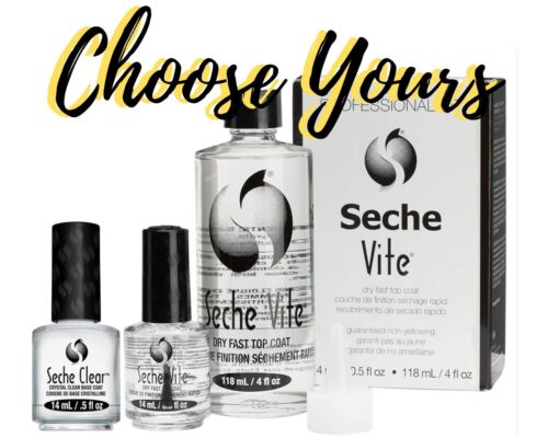 Seche Vite - Crystal Clear Base Coat & Dry Fast Top Coat - Choose Yours - 第 1/6 張圖片