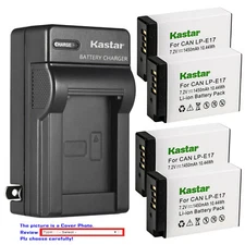 Kastar Battery AC Wall Charger for Canon LPE17 9967B02 LPE17H LP-E17H BG-E18 IR