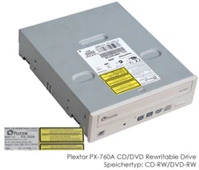 PLEXTOR PX-760A CD/DVD REWRITABLE DRIVE CDRW DVD-RW DRIVE 40 PIN IDE GRAY PX1