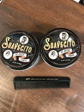 **Guaranteed LEGIT and FRESH** Suavecito oil based pomade 2 packs and FREE comb 