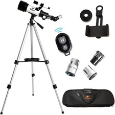 Star Telescope, Up To 120x Zoom 70mm Aperture Phone Mount For Outdoor Astronomy