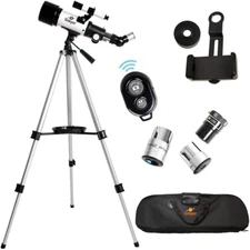 Star Telescope, Up To 120x Zoom 70mm Aperture Phone Mount For Outdoor Astronomy