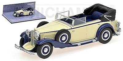Maybach Zeppelin 1932 Cabriolet Cabrio Blanc Bleu 1:43 Minichamps Métal - Photo 1/3