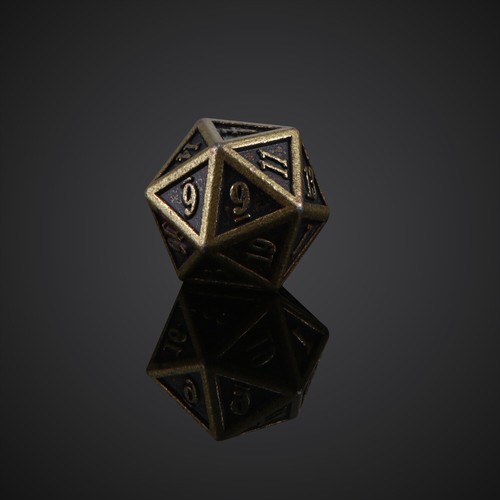 Set 7 pz dadi poliedrici metalli bronzo poliedrico dadi poliedrici RPG DND WOWS - Foto 5 di 12
