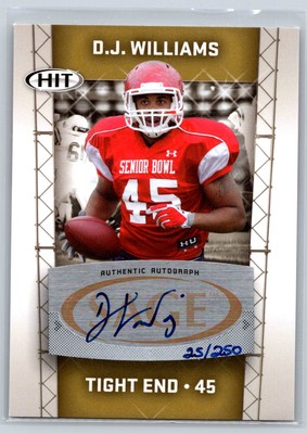 2011 SAGE HIT #75 D.J. Williams Autographs Gold #/250