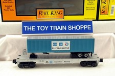 Mth Rail King 7012c Gm Electro Motive Division Flatcar W Trailer. New In Box. Mth Rail King 7012c Gm Electro Motive Division Flatcar W Trailer. New In Box.