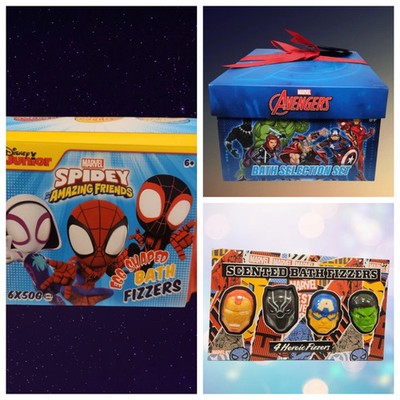 Superheld Kinder Badebombe 3er Set Fruity Fizzers Geschenkbox Badespaß