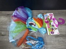 MY LITTLE PONY RAINBOW DASH DELUXE TODDLER COSTUME SIZE 3-4 WING GLOVES HEADBAND