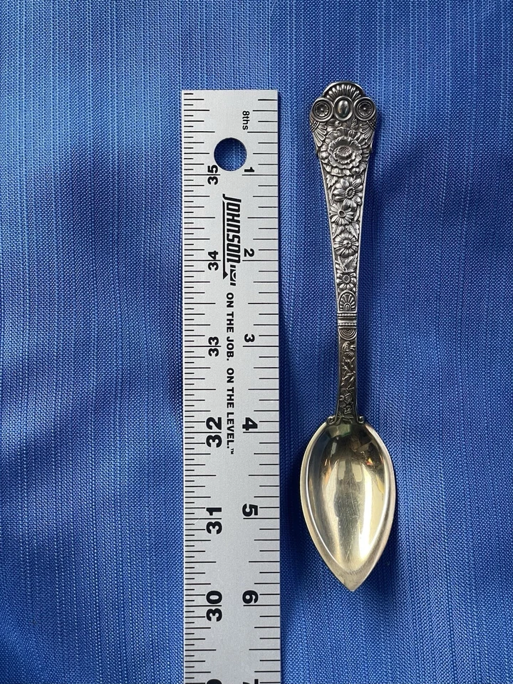 Ложка фруктовая/апельсиновая Gorham Cluny чистое серебро золотая стирка - оригинал от Gorham - Изображение 3 из 4