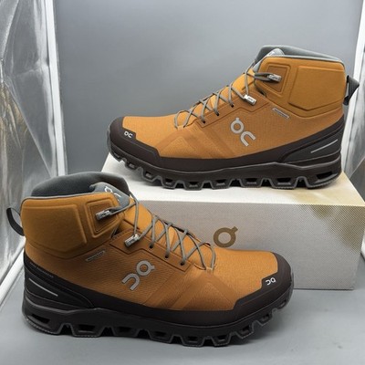 On Cloudrock Waterproof Men s 14 Trail Hiking Shoes Outdoor Boots  Pecan/Brown 