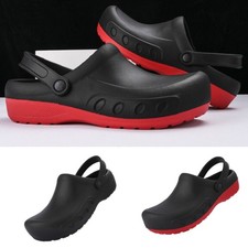 Casual Black Clogs Chefs Shoes Full Kitchen Safety Footwear Garden Hospital