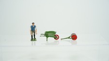 Britains Diecast Farmer Figure w/Wheelbarrow No. 011 Roller B11