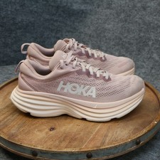 Hoka Bondi 8 Womens Size 9 B Pale Mauve Peach Whip Pink Athletic Running Shoes