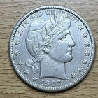 1907 Barber Half Dollar Choice AU + / UNC Details