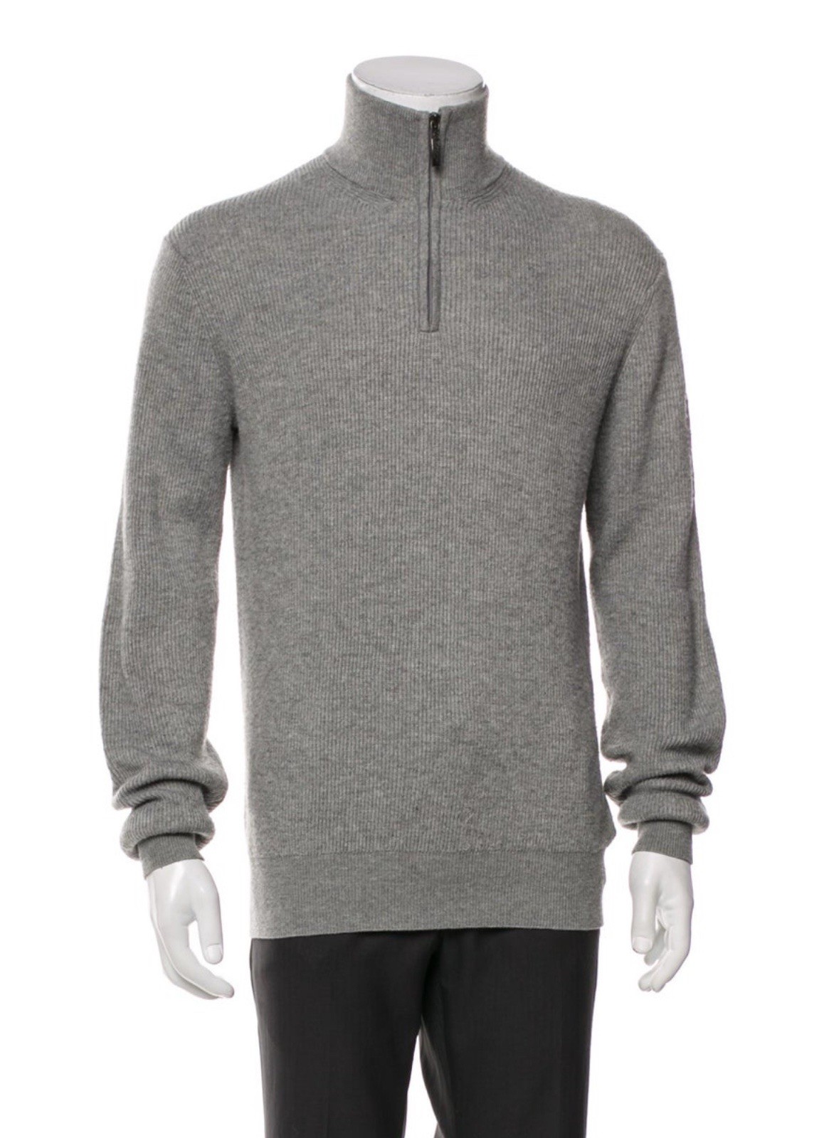 Moncrief Authentic Men’s Solid Gray Long Sleeve H… - image 1