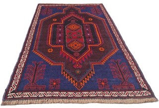 Amazing Hand Knotted Afghan Taimani Balouch Wool Area Rug 4.5 x 2.11 Ft