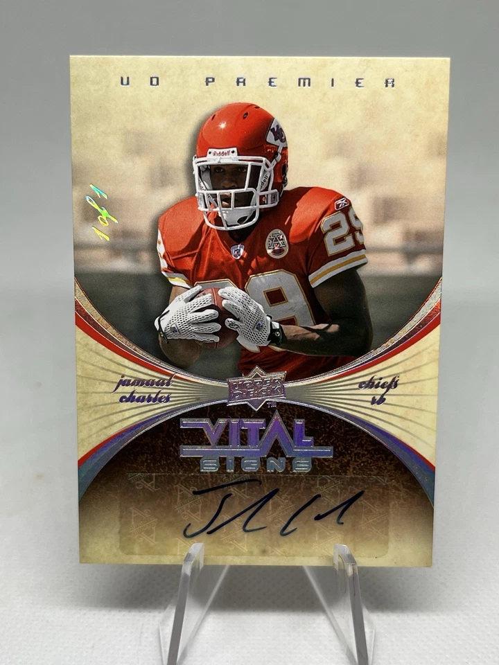 2008 UD Premier Jamaal Charles Vital Signs Auto 1/1 Chiefs Rookie Card #VT19 - Image 2 of 4