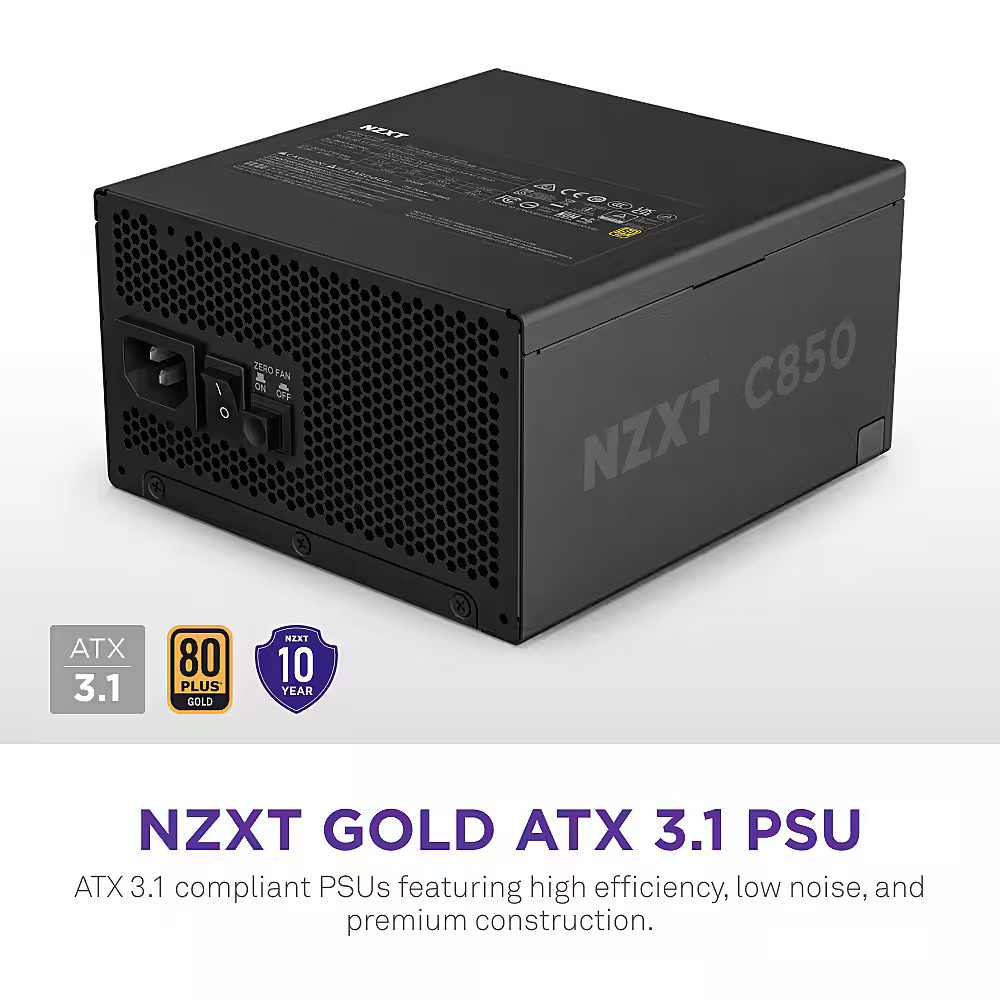 NZXT C 850W ATX 3.1 80 Plus Gold Fully Modular Power Supply 2