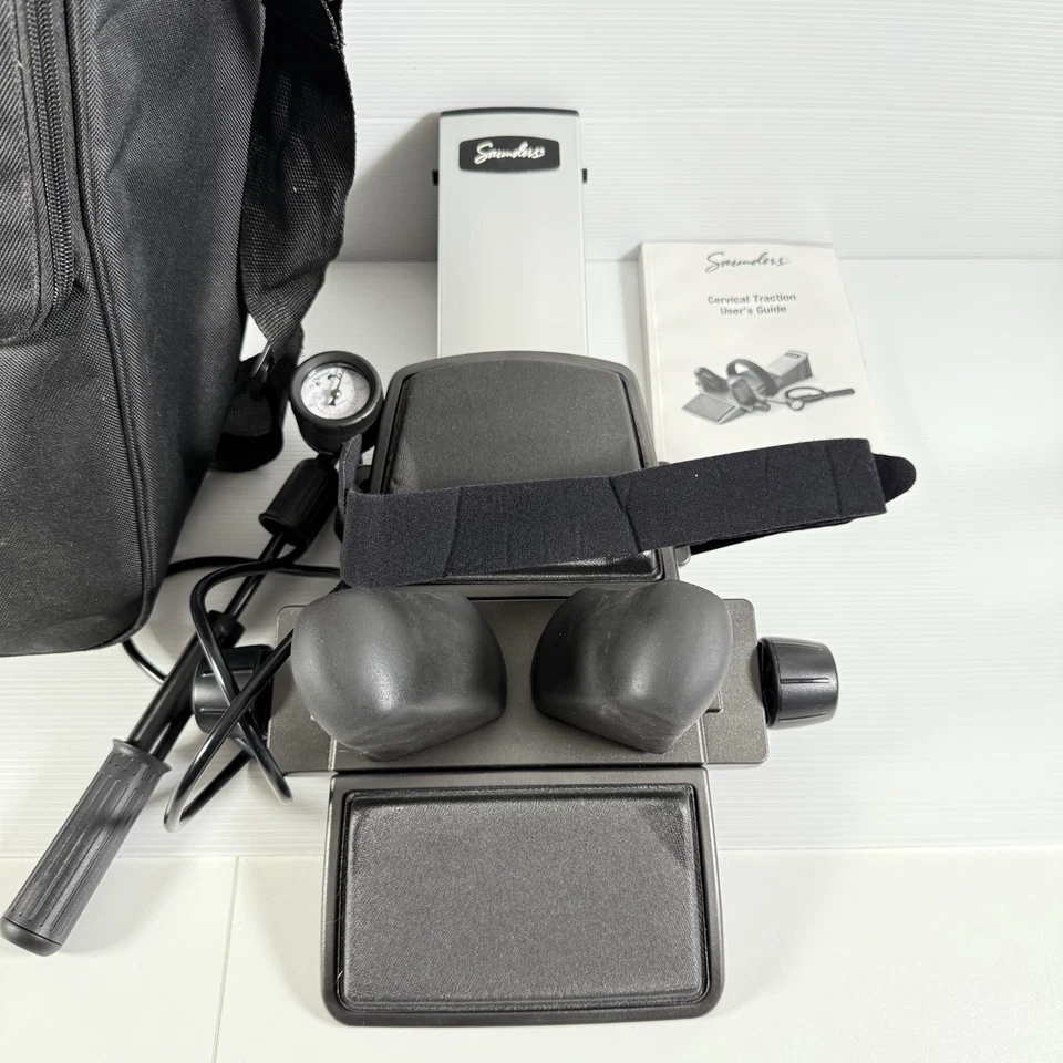 Dispositivo de tracción cervical Saunder con manual de operación y estuche original con cremallera Foto 2 de 4