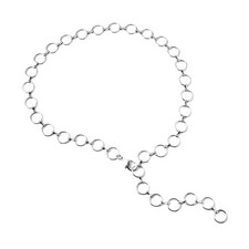 Art Class Girls' Silver Chain Adjustable Belt w/ Lobster Claw, L/XL