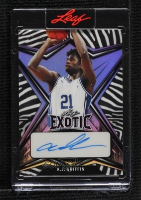 2022 Leaf Exotic Zebra 6/9 AJ Griffin #EA-AJG Rookie Auto RC 0q0