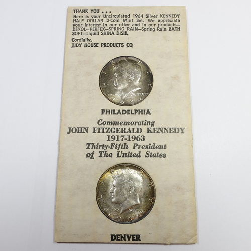 1964-P & D 50C Kennedy Half Dollar 90% Silver - Foto 3