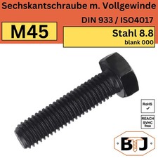 DIN 933 M45 Sechskantschrauben mit Vollgewinde 8.8 blank 000 - ISO 4017 Maschine