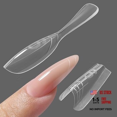 YOKEFELLOW Original Sandwich Nails Dual Forms - 240Pcs Nail Mold W558-Almond