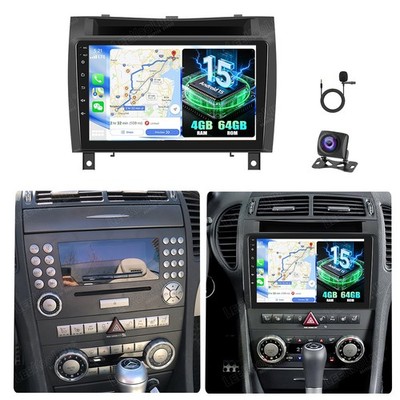 4+64GB Android 15 Carplay Autoradio Für Mercedes Benz SLK R171 2004-2011 BT KAM