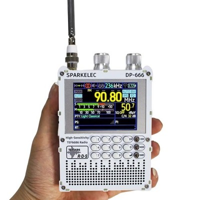 DP-666 TEF6686 Full Band DSP Radio FM AM LW MW SW RDS 2.8'' IPS USB-C ESP32