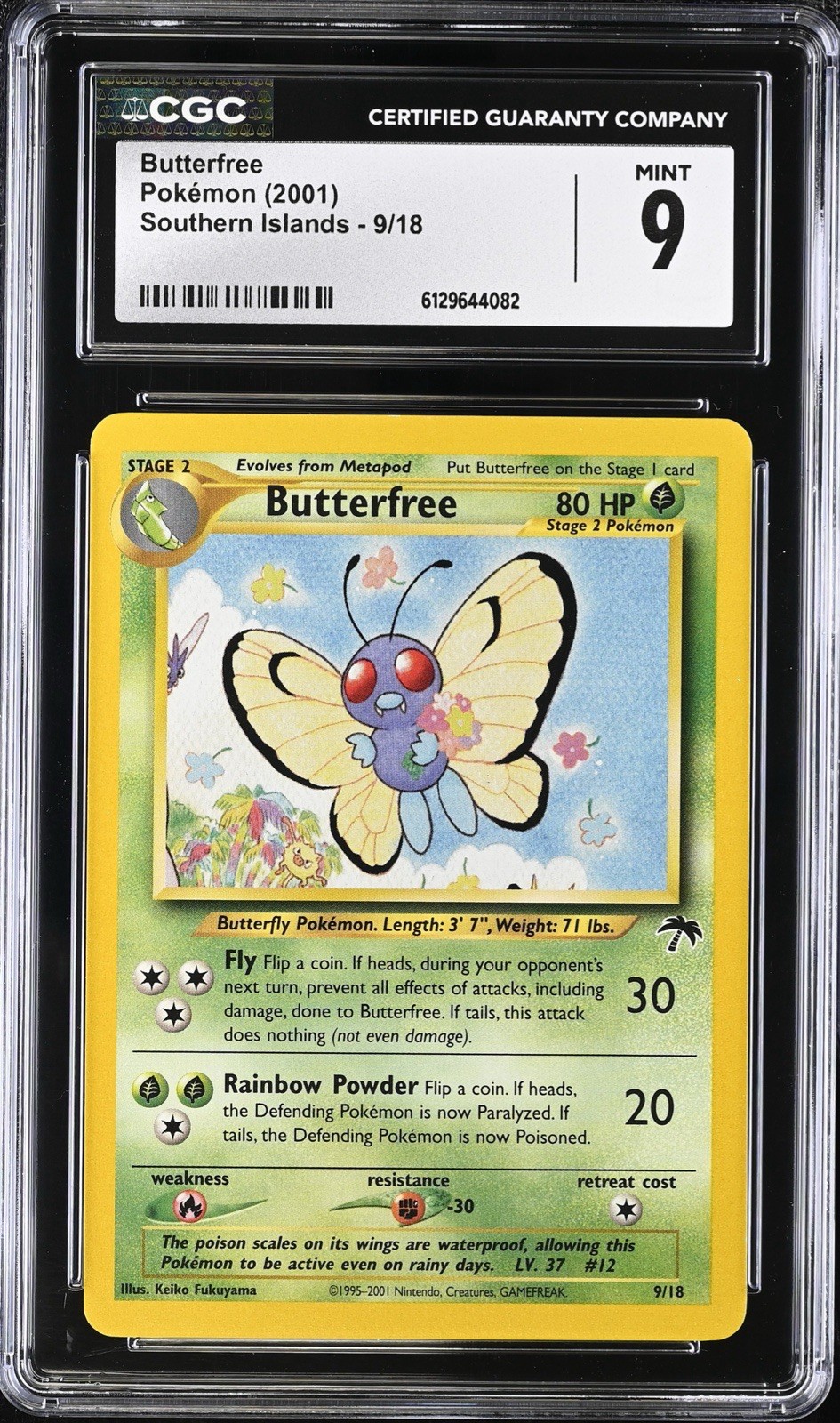 CGC 9 MINT Butterfree 9/18 Southern Islands Promo Vintage 2001 WOTC Pokémon
