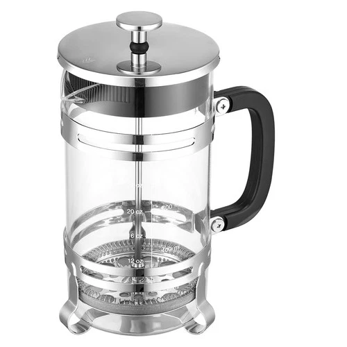 Uimoso 34 oz Glass French Press Coffee & Tea Maker with Silver Finish