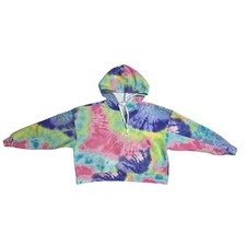 Nike Tie-Dye Cropped Hoodie Sweatshirt Women's Size L Cotton Blend
