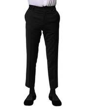 Dolce & Gabbana Black Wool Formal Men Cropped Men's Pants Authentic