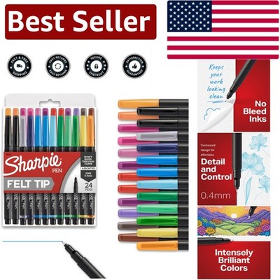 Contoured Grip Fine Point Felt Tip Pens - Perfect for Art, Writing, or School