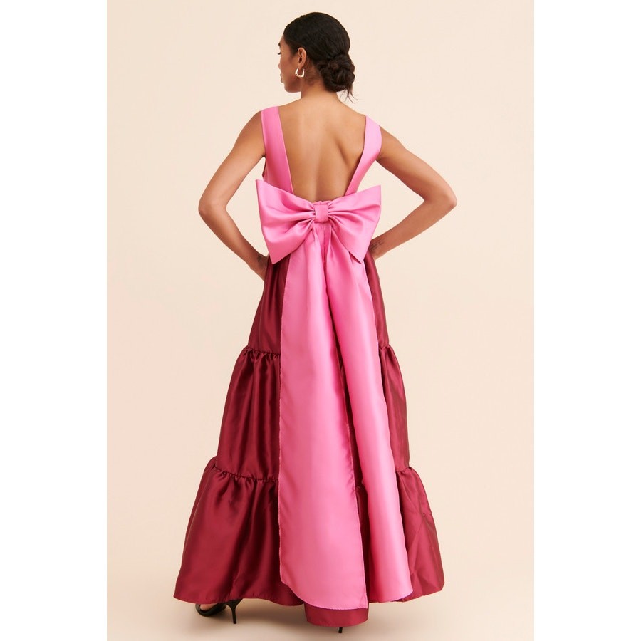 Hutch Harlo Deep-V Back-Bow Tiered Colorblock Maxi Gown Size US 6 | eBay Hutch Harlo Deep-V Back-Bow Tiered Colorblock Maxi Gown Size US 6 | eBay