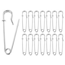 30pcs Safety Pins 63mm Electroplated Large Safety Pin for Clothes, Silver