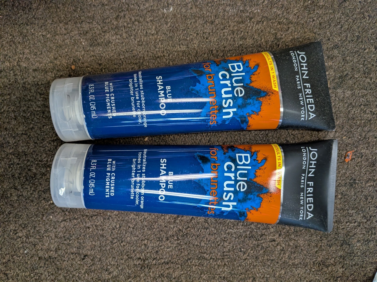 2 John Frieda BLUE CRUSH for Brunettes Shampoo Neutralizes Orange 8.3 fl oz
