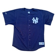 Maglia Majestic MLB New York Yankees blu gessato uomo taglia XL