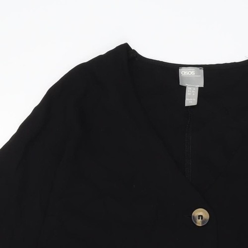 Vestido camisero negro para mujer talla 8 estilo informal de ASOS - Imagen 12 de 12