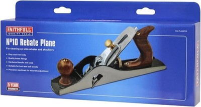 Faithfull - No 10 Rebate Plane - Precision Machined Cast Iron Wood Planer Tool