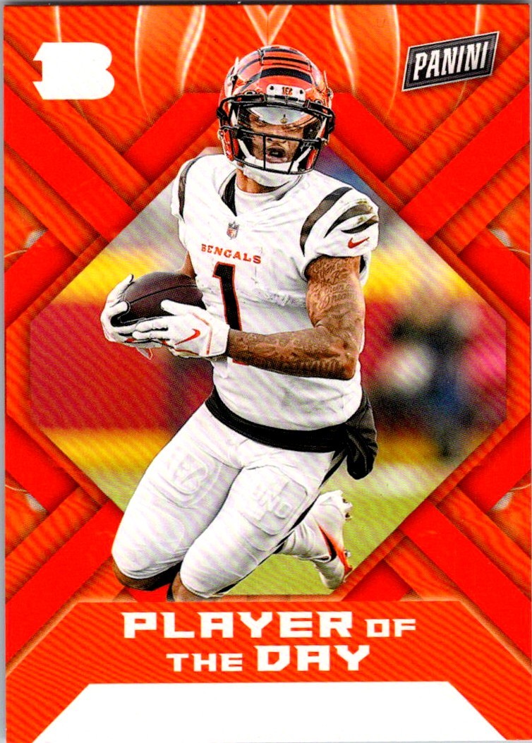 2022 Panini NFL Player of the Day JaMarr Chase No Name Error Card Bengals