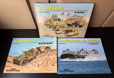 Lot of 3 Squadron Signal Books: US MRAPs, Gama Goat, Landing Craft - Air Cushion