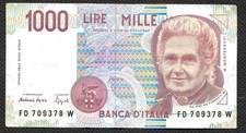 Italy 1000 Lire 1990 Circulated Banknote - VF