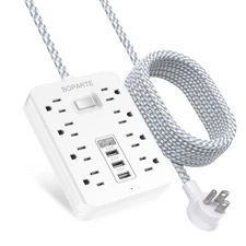 Surge Protector Power Strip, 10 Ft Extension Cord with PD 30W USB C Port, 8 A...