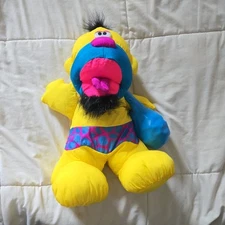 EUC Fisher Price 12” Puffalump Plush 1992 Caveman Grunts Sound Stuffed Toy