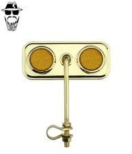 1x ORIGINAL LOWRIDER Rectangle Gold Bicycle Mirror Dual Amber Reflectors BMX.