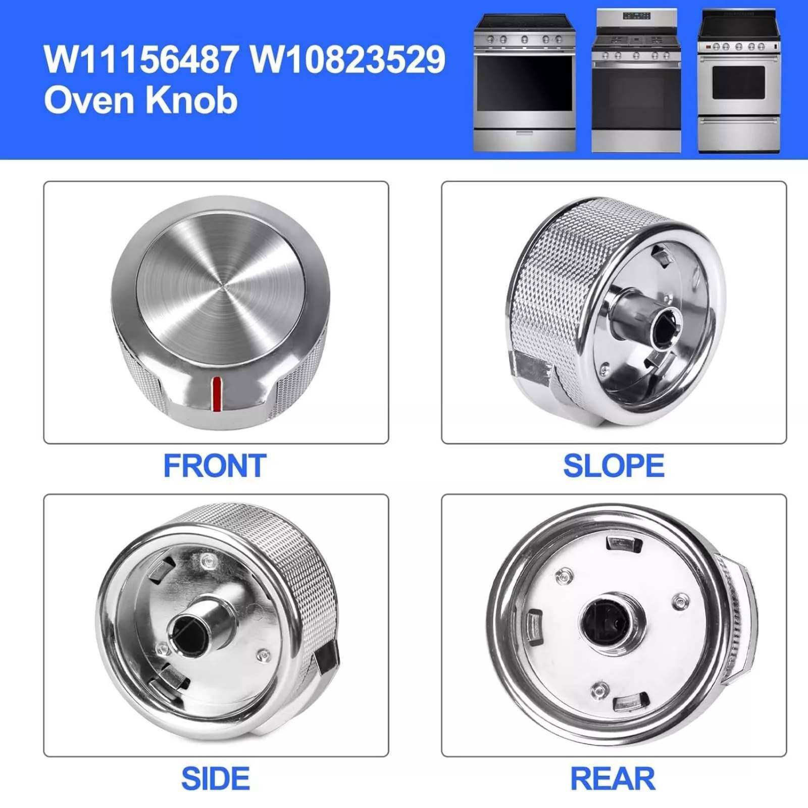 5pcs W11156487 Stove Knob Replacement For KitchenAid Gas Range Burner 4546228